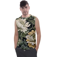 Flower Blossom Bloom Botanical Spring Nature Floral Pattern Leaves Men s Regular Tank Top