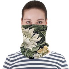 Flower Blossom Bloom Botanical Spring Nature Floral Pattern Leaves Face Seamless Bandana (adult)