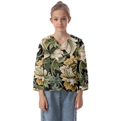 Flower Blossom Bloom Botanical Spring Nature Floral Pattern Leaves Kids  Sailor Shirt