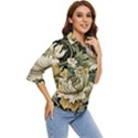 Flower Blossom Bloom Botanical Spring Nature Floral Pattern Leaves Women s Quarter Sleeve Pocket Shirt View2