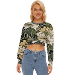 Flower Blossom Bloom Botanical Spring Nature Floral Pattern Leaves Lightweight Long Sleeve Sweatshirt