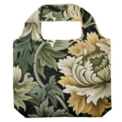 Flower Blossom Bloom Botanical Spring Nature Floral Pattern Leaves Premium Foldable Grocery Recycle Bag