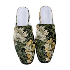 Flower Blossom Bloom Botanical Spring Nature Floral Pattern Leaves Women s Classic Backless Heels