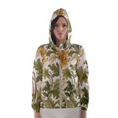 Flower Floral Pattern Floral Digital Paper Spring Flora Botanical Blossom Bloom Vintage Women s Hooded Windbreaker