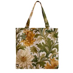 Flower Floral Pattern Floral Digital Paper Spring Flora Botanical Blossom Bloom Vintage Zipper Grocery Tote Bag