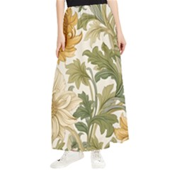 Flower Floral Pattern Floral Digital Paper Spring Flora Botanical Blossom Bloom Vintage Maxi Chiffon Skirt