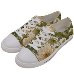 Flower Floral Pattern Floral Digital Paper Spring Flora Botanical Blossom Bloom Vintage Men s Low Top Canvas Sneakers by Maspions