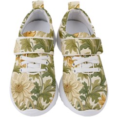 Flower Floral Pattern Floral Digital Paper Spring Flora Botanical Blossom Bloom Vintage Kids  Velcro Strap Shoes