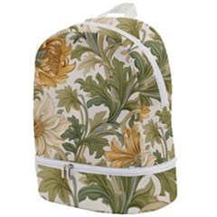 Flower Floral Pattern Floral Digital Paper Spring Flora Botanical Blossom Bloom Vintage Zip Bottom Backpack