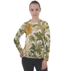 Flower Floral Pattern Floral Digital Paper Spring Flora Botanical Blossom Bloom Vintage Women s Long Sleeve Raglan T-shirt