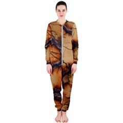 Texture Woodgrain Pattern Nature Wood Pattern Onepiece Jumpsuit (ladies)