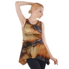 Texture Woodgrain Pattern Nature Wood Pattern Side Drop Tank Tunic