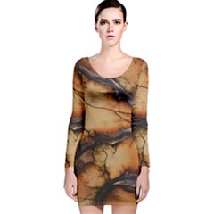 Texture Woodgrain Pattern Nature Wood Pattern Long Sleeve Velvet Bodycon Dress by Maspions