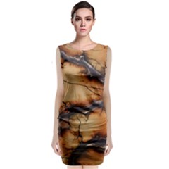 Texture Woodgrain Pattern Nature Wood Pattern Classic Sleeveless Midi Dress