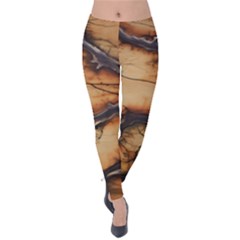 Texture Woodgrain Pattern Nature Wood Pattern Velvet Leggings