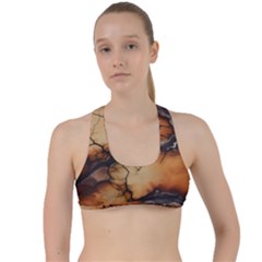 Texture Woodgrain Pattern Nature Wood Pattern Criss Cross Racerback Sports Bra by Maspions