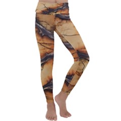 Texture Woodgrain Pattern Nature Wood Pattern Kids  Lightweight Velour Classic Yoga Leggings by Maspions