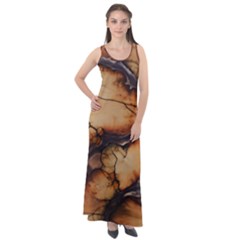 Texture Woodgrain Pattern Nature Wood Pattern Sleeveless Velour Maxi Dress