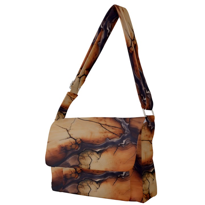 Texture Woodgrain Pattern Nature Wood Pattern Full Print Messenger Bag (L)