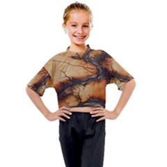 Texture Woodgrain Pattern Nature Wood Pattern Kids Mock Neck T-shirt