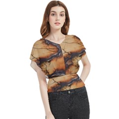 Texture Woodgrain Pattern Nature Wood Pattern Butterfly Chiffon Blouse