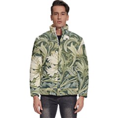 Flower Floral Pattern Floral Digital Paper Spring Flora Botanical Blossom Bloom Vintage Art Men s Puffer Bubble Jacket Coat