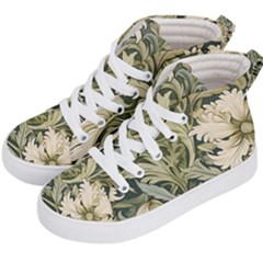 Flower Floral Pattern Floral Digital Paper Spring Flora Botanical Blossom Bloom Vintage Art Kids  Hi-top Skate Sneakers