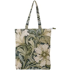 Flower Floral Pattern Floral Digital Paper Spring Flora Botanical Blossom Bloom Vintage Art Double Zip Up Tote Bag