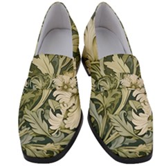 Flower Floral Pattern Floral Digital Paper Spring Flora Botanical Blossom Bloom Vintage Art Women s Chunky Heel Loafers