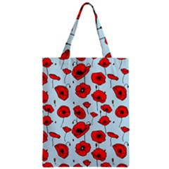 Poppies Flowers Red Seamless Pattern Zipper Classic Tote Bag