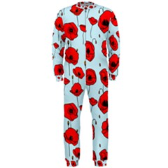 Poppies Flowers Red Seamless Pattern Onepiece Jumpsuit (men)