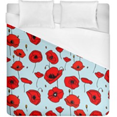 Poppies Flowers Red Seamless Pattern Duvet Cover (king Size)