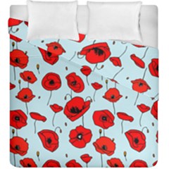 Poppies Flowers Red Seamless Pattern Duvet Cover Double Side (king Size)