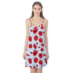 Poppies Flowers Red Seamless Pattern Camis Nightgown 