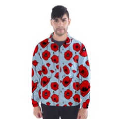 Poppies Flowers Red Seamless Pattern Men s Windbreaker