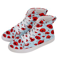 Poppies Flowers Red Seamless Pattern Men s Hi-top Skate Sneakers