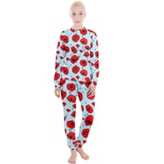 Poppies Flowers Red Seamless Pattern Women s Lounge Set