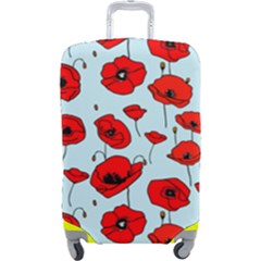 Poppies Flowers Red Seamless Pattern Luggage Cover (large)