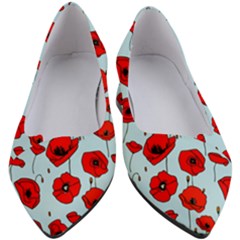 Poppies Flowers Red Seamless Pattern Women s Block Heels 