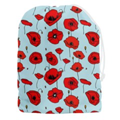 Poppies Flowers Red Seamless Pattern Drawstring Pouch (3xl) by Maspions