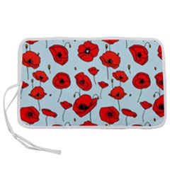 Poppies Flowers Red Seamless Pattern Pen Storage Case (s)