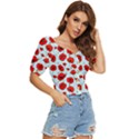 Poppies Flowers Red Seamless Pattern Button up blouse View3