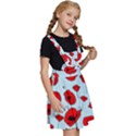 Poppies Flowers Red Seamless Pattern Kids  Apron Dress View3