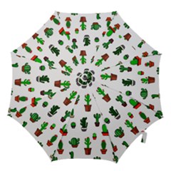 Cactus Plants Background Pattern Seamless Hook Handle Umbrellas (medium)