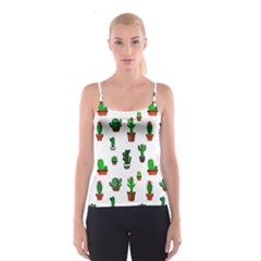 Cactus Plants Background Pattern Seamless Spaghetti Strap Top