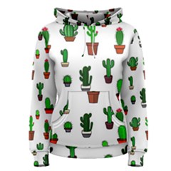 Cactus Plants Background Pattern Seamless Women s Pullover Hoodie