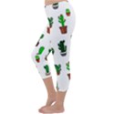 Cactus Plants Background Pattern Seamless Capri Winter Leggings  View2