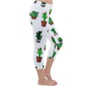 Cactus Plants Background Pattern Seamless Capri Winter Leggings  View3