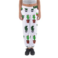 Cactus Plants Background Pattern Seamless Women s Jogger Sweatpants