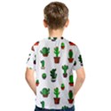 Cactus Plants Background Pattern Seamless Kids  Sport Mesh T-Shirt View2